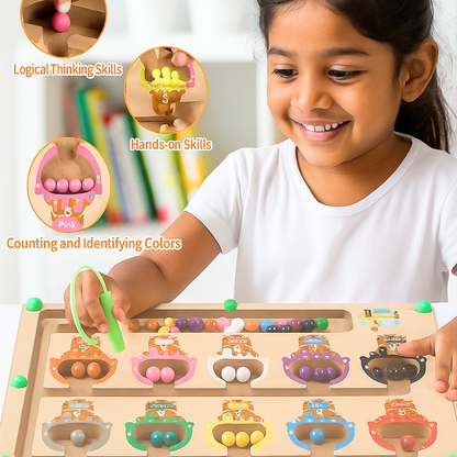 Montessori Learning Bundle | Magnetic Wooden Counting Toy + Busy Book Activity Set for Kids- LetsAdore