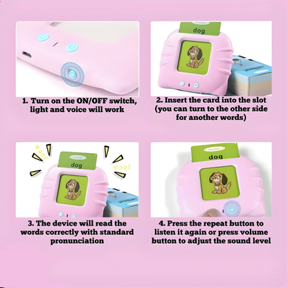 Montessori Talking Flash Cards for Early Education | Rechargeable Learning Toy for Kids 2–5 Years- LetsAdore