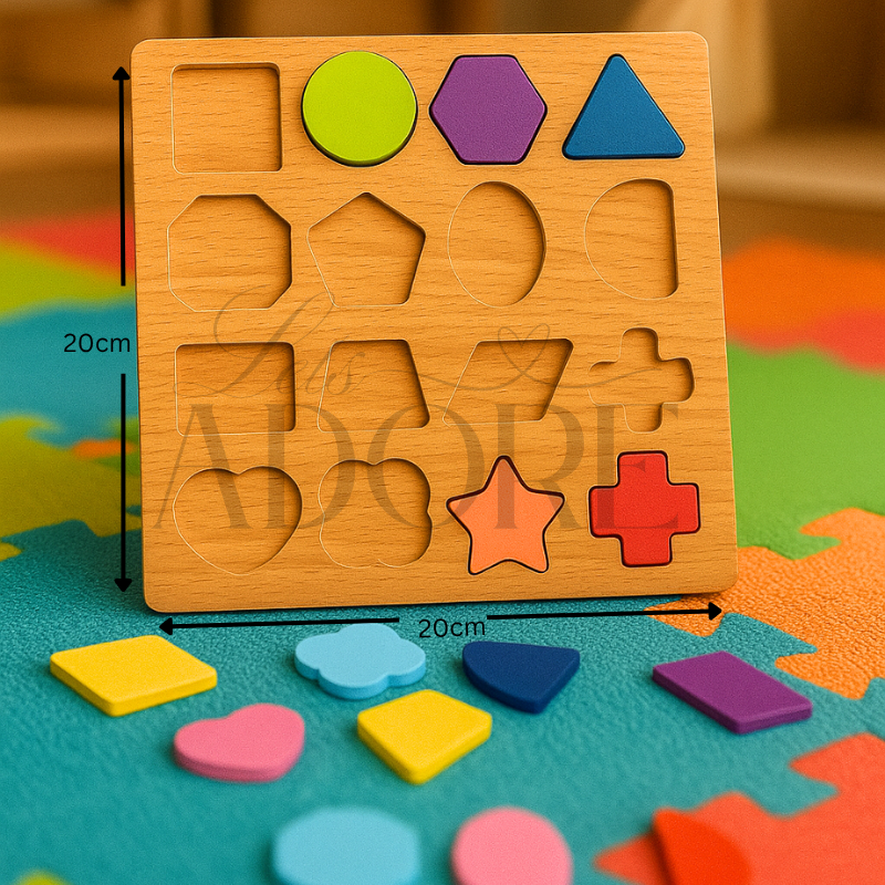 Wooden 3D Alphabet, Number & Shape Puzzle Set | Montessori Toy (Pack of 3)- LetsAdore