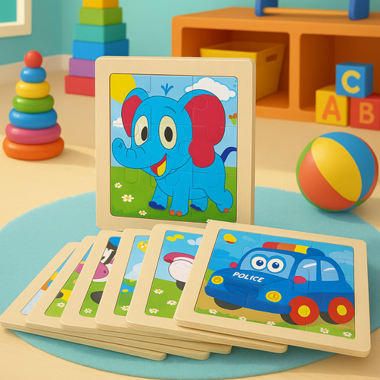 Wooden Vehicles Puzzle for Toddlers (1–3 Years) | Montessori Educational Puzzle Board | Early Learning Gift for Boys & Girls-(Pack of 4)