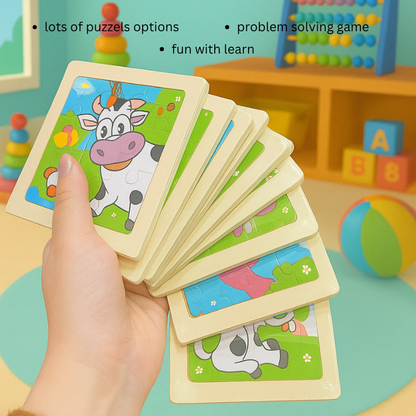 Wooden Vehicles Puzzle for Toddlers (1–3 Years) | Montessori Educational Puzzle Board | Early Learning Gift for Boys & Girls-(Pack of 4)